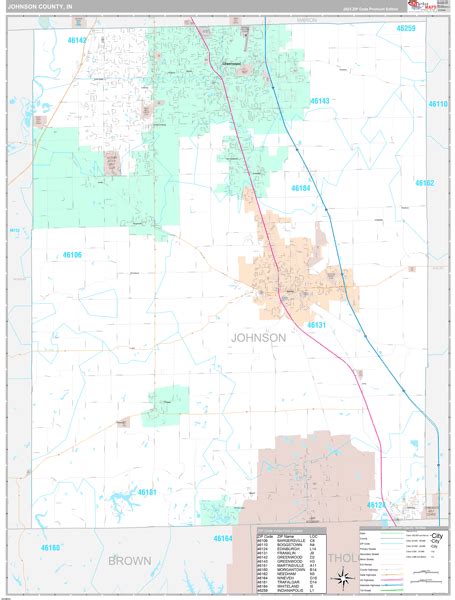 Johnson County In Wall Map Premium Style By Marketmaps Mapsales