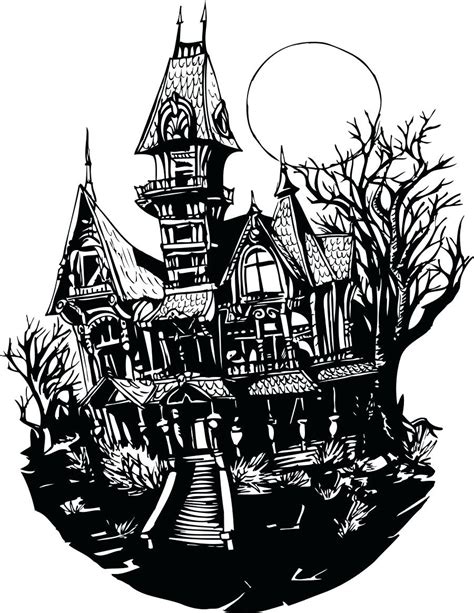 Simple Haunted House Drawing at PaintingValley.com | Explore collection of Simple Haunted House ...