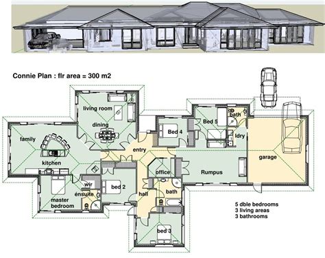 Desain Rumah 5 Kamar | House plans south africa, Bedroom house plans, 4 bedroom house plans