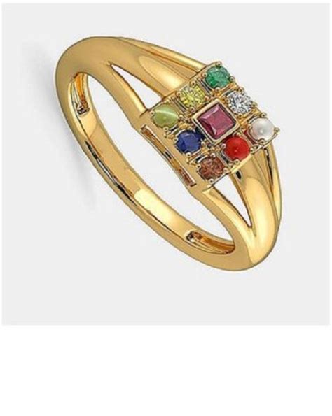 Buy Ceylonmine Gold Plated Natural Gemstone Navratan Ring Online At