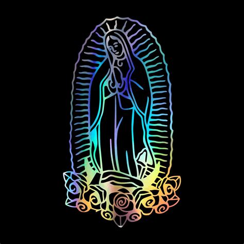 Virgin Mary Virgen De Guadalupe Sticker Decal Calcomania Water Resistant White 12