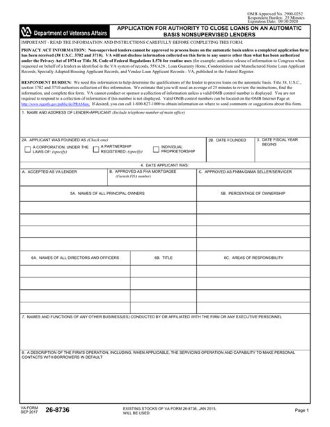 Va Form 26 8736 Fill Out Sign Online And Download Fillable Pdf