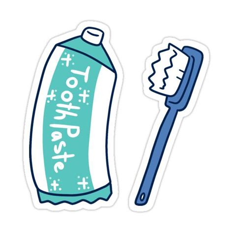 Toothpaste And Toothbrush Sticker By Saradaboru In 2021 Cute Stickers