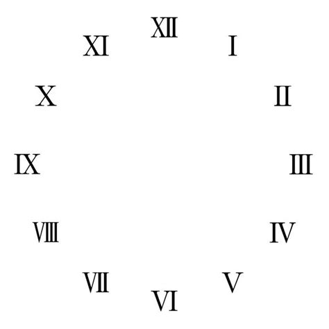 1-12 Roman Numerals Clock Face | Roman numeral clock, Roman numeral ...