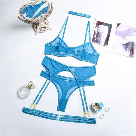 Buy Tooxika Erotic Lingerie Women S Underwear Sexy And Beautiful Bright Cut Out Blue Embroidered