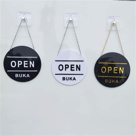 Jual Papan Gantung Bolak Balik Buka Tutup Toko Open Close Sign Bentuk