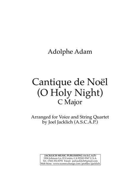 Cantique De No L O Holy Night C Major Arr Joel Jacklich A S C A