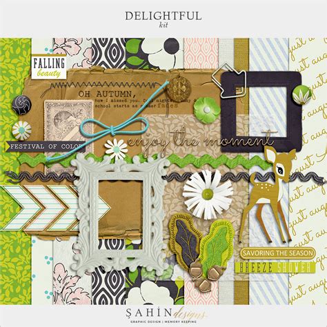 Delightful Free Digital Scrapbook Kit Sahin Designs