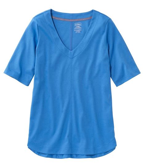 Womens Pima Cotton Tee V Neck Tunic Shirts And Tops At Llbean