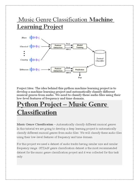 Music Genre Classification Machine Learning Project Pdf Statistical