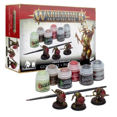 Warhammer Age Of Sigmar Orruk Warclan Gutrippaz Paint Set