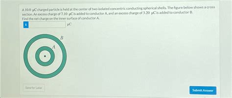 Solved A 10 0μC charged particle is held at the center of Chegg