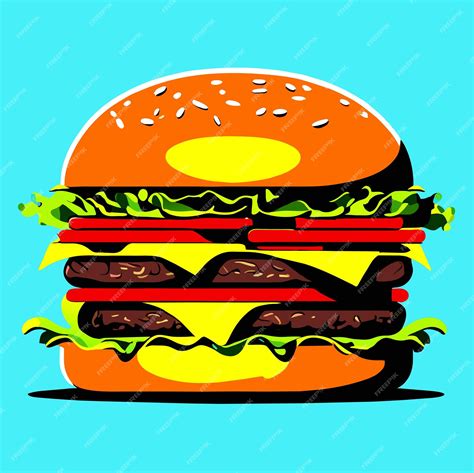 Premium Vector Beautiful Realistic Burger Fast Food Icon