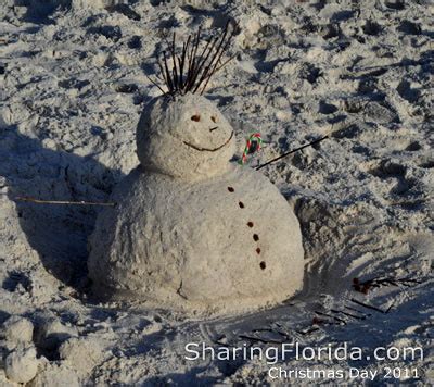 Snowman Made out of Sand - Christmas on the Beach in Florida