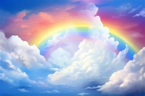 Premium AI Image | rainbow clouds sky