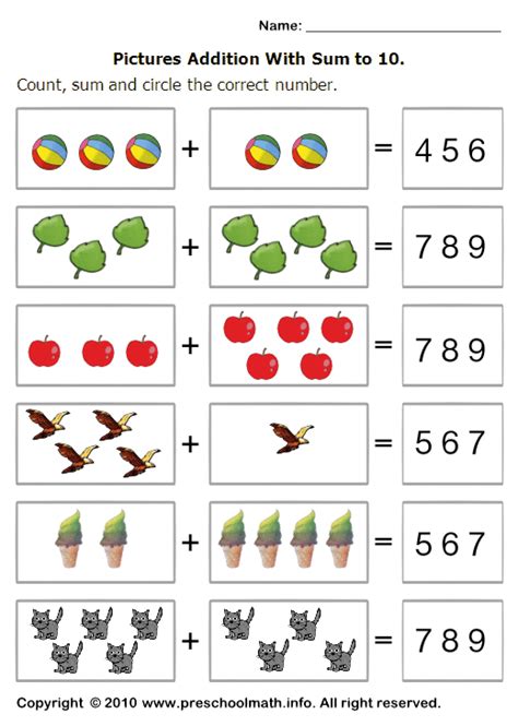 Adding With Sums To 20 Worksheets