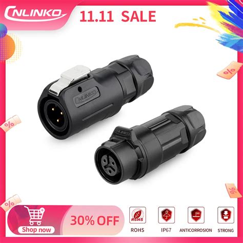 Cnlinko M12 Waterproof Industrial Connector Lp12 Male Plug Mating Plug 2 3 4 5 6 7