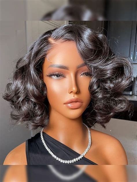 Elva Hair Loose Curl Lace Front Bob Wig Short Lace Front Wigs Loose