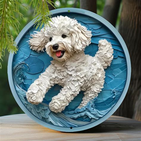 Alum Nio Metal Sign Poodle Tema Decora O Faux Origami Janela Decora Es