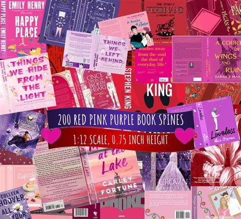 200 Mini Book Covers By Spine Color Red Purple And Pink Perfect For Anxiety Bookshelf Or