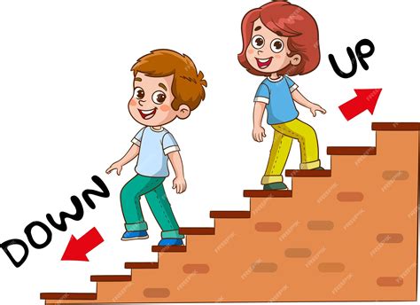 Premium Vector | Kids walking up and down cartoon vector