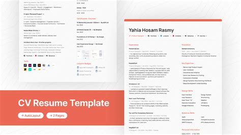 Cv Resume Template Figma