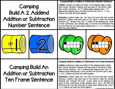 Camping Addend Addition Subtraction Facts With Ten Frames