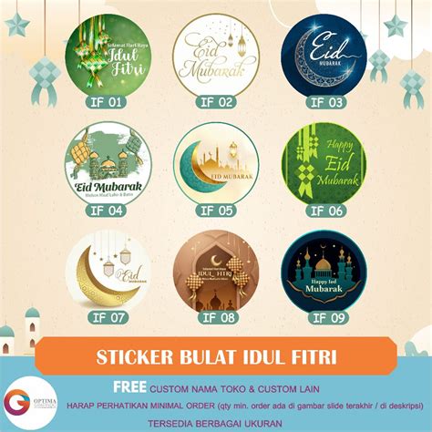 Jual Cetak Stiker Idul Fitri Stiker Lebaran Eid Mubarak Stiker