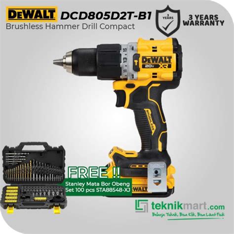 Promo Dewalt Brushless Hammer Drill Bor Impact Baterai 18 20v