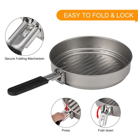 Titanium Fry Pan Ultralight Grill Titanium Frying Pan Camping