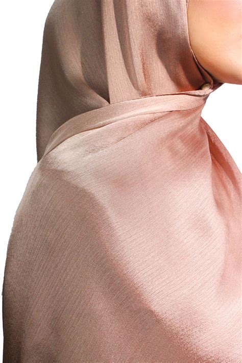 Glossy Silk Hijab Nude Brown Rabaya Modest Wear Premium Hijabs Uk