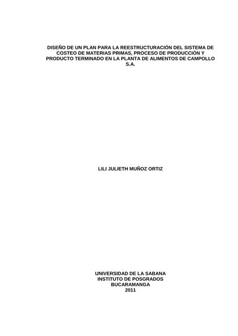 Pdf Dise O De Un Plan Para La Reestructuraci N Del Pdfslide Net