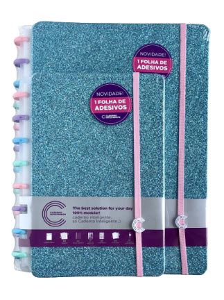 Caderno Inteligente Let S Glitter Ocean Blue Caderno Inteligente