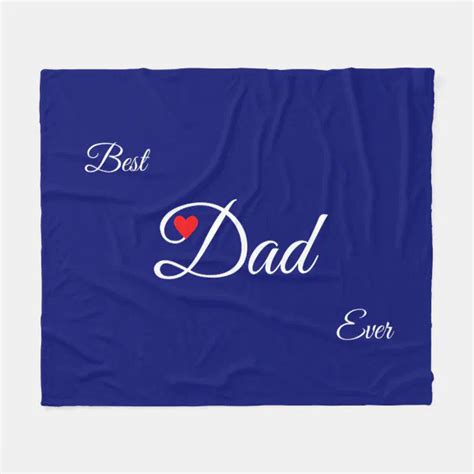 Modern Heart Dad On Royal Blue Fleece Blanket Zazzle