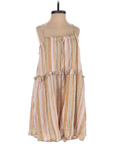 American Eagle Outfitters Stripes Multi Color Tan Romper Size L 52