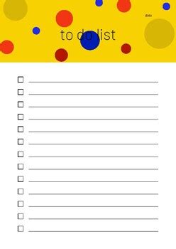 Primary Polka Dot To Do List Printable By Digital Decor Tpt