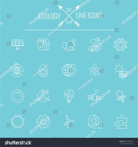 Ecology Icon Set Stock Vector Royalty Free 366606596