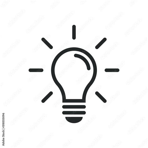 Vecteur Stock Light bulb icon. Idea innovation symbol. Creative logo. Black outline silhouette ...