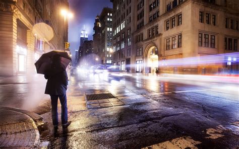 Fondos De Pantalla Hombres Calle Paisaje Urbano Noche Nieve