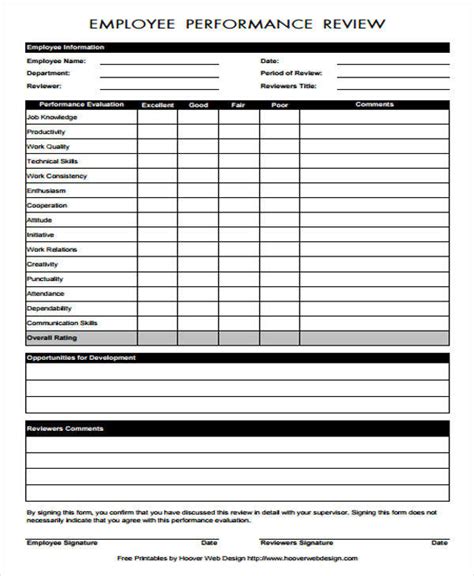 Free Printable Employee Evaluation Form Printable Forms Free Online