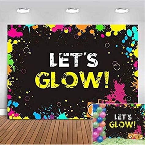 Amazon Let S Glow Door Banner Supplies Balloon Neon Glow Stage