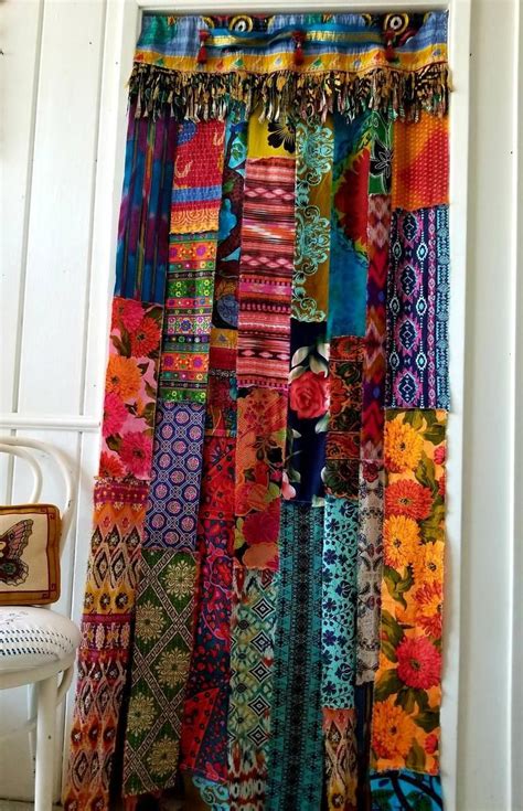 Boho Curtain Bohemian Decor Kantha Curtain Tassel Fringe Hippiewild