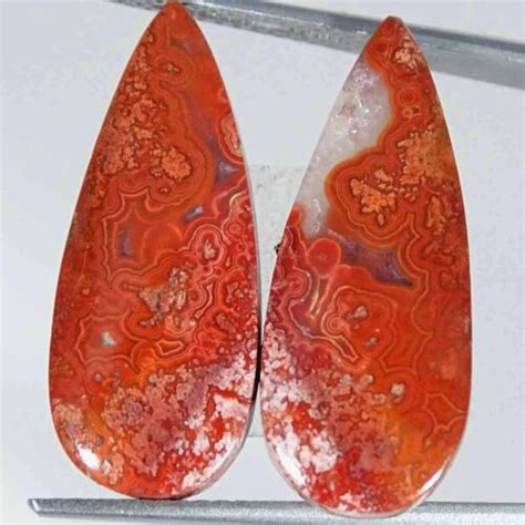 15 00Cts Natural Crazy Lace Agate Cabochon Pair Pear Loose Gemstones EBay