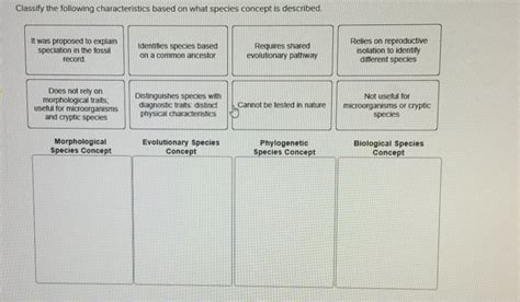 Solved Classify The Following Characteristics Based On What Chegg