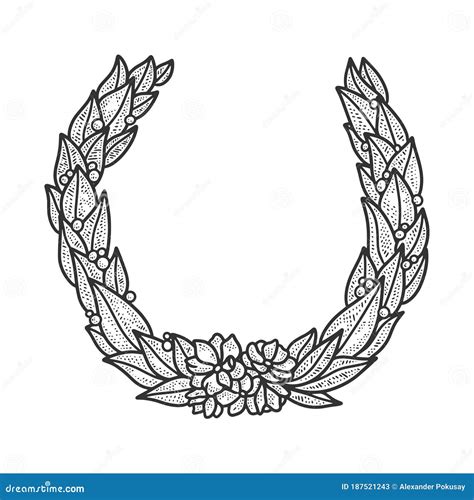 Laurel Wreath Sketch Vector Illustration Stock Vector Illustration Of