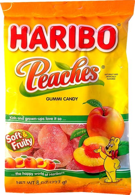 Haribo Peaches Gummi Candies 8 Oz