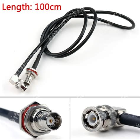 Areyourshop Sale 100cm RG58 Cable BNC Male Plug Right Angle To BNC