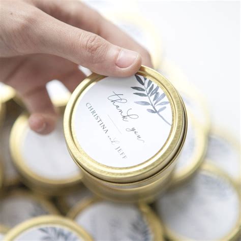 Wedding Favors Gold Tin Custom Personalized Candles Candle Etsy