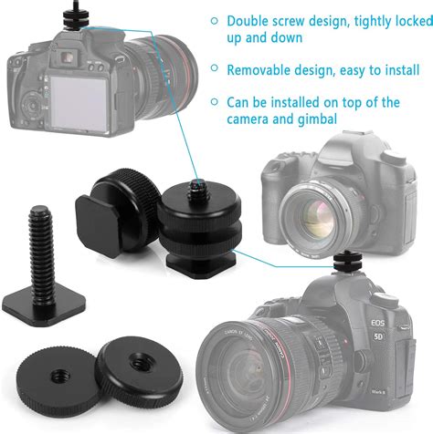 Iyowei Pack Flash Shoe Mount Cold Shoe Mount Hot Shoe Mount Adapter With Tripod Screw