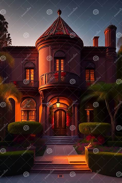 Front Entrance Of A Beautiful Luxury Historical Mansion Generative Ai